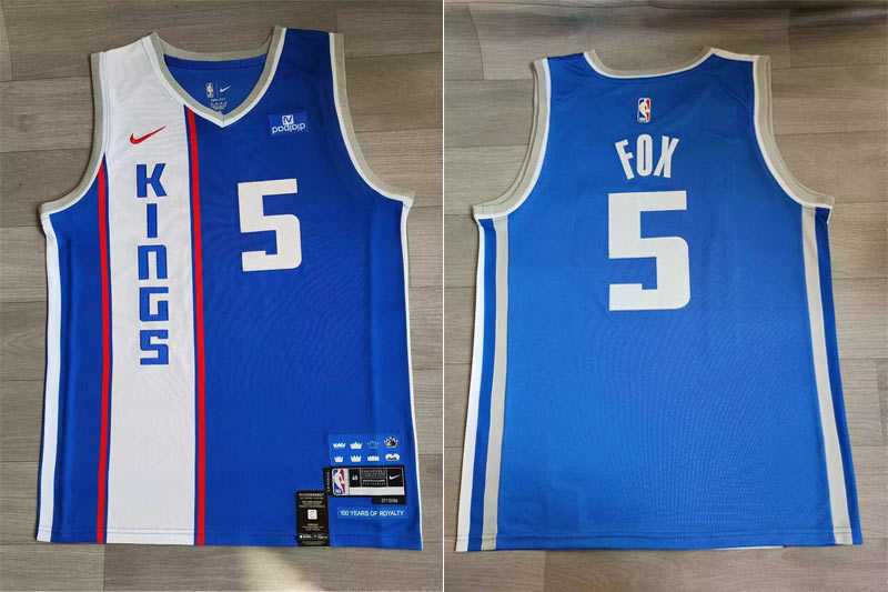 Kings 5 De%27Aaron Fox Blue Nike 2023-2024 City Edition Swingman Jersey->indiana pacers->NBA Jersey